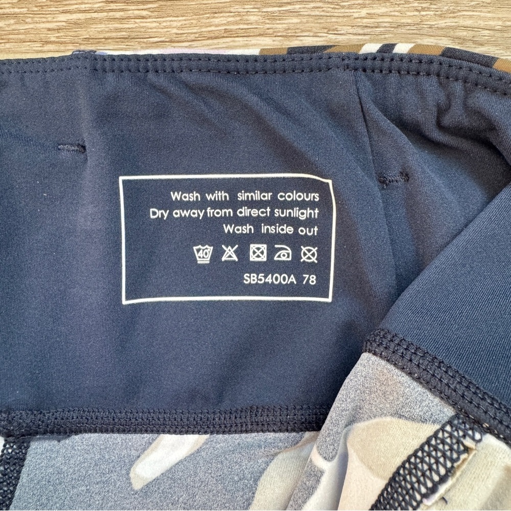 Sweaty Betty 7/8 Power Pocket Workout Leggings, Green Paper Leaf Print, Large - Picture 3 of 7